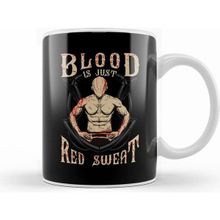Humuts Funny Blood is Just Red Sweat Ma Martial Arts Pun Beyaz Kupa