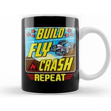 Humuts Funny Build Fly Crash Repeat Drone Pilot Droning Beyaz Kupa