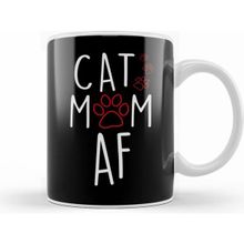 Humuts Funny Cat Mom Af Crazy Cat Lady Meme Beyaz Kupa