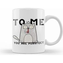 Humuts Funny Cat to Me You are Ppurrfect Beyaz Kupa