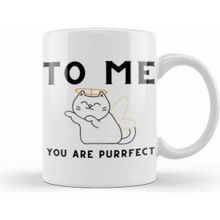 Humuts Funny Cat to Me You are Purrfect Beyaz Kupa