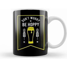 Humuts Funny Dont Worry Be Hoppy Cute Beer Drinking Pun Beyaz Kupa