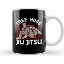 Humuts Funny Free Hugs Jiu Jitsu Pun Bjj Martial Arts Beyaz Kupa