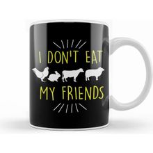Humuts Funny I Dont Eat My Friends Vegan Cute Veganism Beyaz Kupa