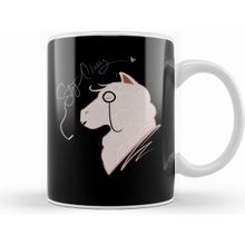 Humuts Funny Llama With Class Tophat Monocle Cute Lama Beyaz Kupa