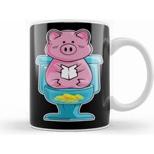 Humuts Funny Pig On Toilet Piggy Bank Potty Training Pun Kupa Bardak