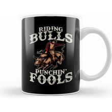 Humuts Funny Riding Bulls Punchin Fools Competitive Pun Kupa