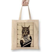 Humuts Gato Bad Cat Kedi Bez Uzun Saplı Açık Bej Rengi Çanta