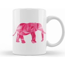 Humuts Geometric Animal Pink Elephant Kupa Bardak