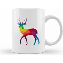Humuts Geometric Animal Rainbow Deer Kupa Bardak