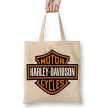 Humuts Harley Davidson Açık Bej Uzun Saplı Bez Çanta