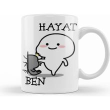 Humuts Hayat Ben Komik Beyaz Porselen Kupa Bardak