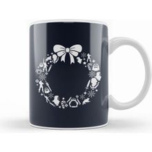 Humuts He Man Christmas Wreath Pattern Beyaz Kupa