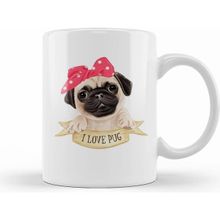 Humuts I Love Pug Köpek Kupa Barda