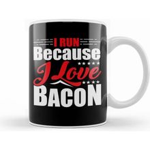 Humuts I Run Because I Love Bacon for Runners Beyaz Kupa