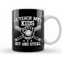 Humuts I Teach My Kids To Hit And Steal Funny Baseball Kupa Bardak