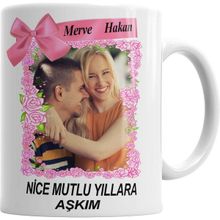 Humuts Kişiye ve Sevgiliye Özel Isimli Aşık Kediler Kupa Bardak