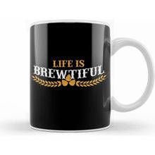 Humuts Life is Brewtiful Funny Beer Brew Craft Beer Beyaz Kupa