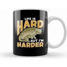 Humuts Life is Hard But Im Harder Armadillo Shell Pun Beyaz Kupa