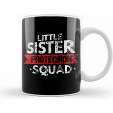 Humuts Little Sister Protection Squad Big Bro Distressed Beyaz Kupa