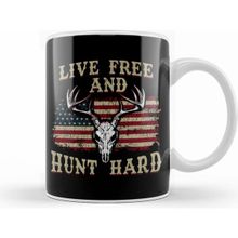 Humuts Live Free and Hunt Hard Patriotic Hunting Usa Kupa Bardak