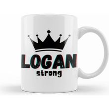Humuts Logan Name Personalized Custom Vintage Retro Rainbow Design Gift Baby Gift For Him Beyaz Kupa