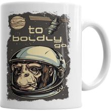Humuts Macaco Astronauta Beyaz Porselen Kupa Bardak