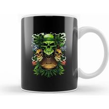 Humuts Marijuana Skulls Beyaz Kupa