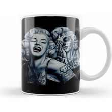 Humuts Marilyn With Tattoos Beyaz Kupa Bardak Porselen - 1 Adet - 330 ml - Beyaz