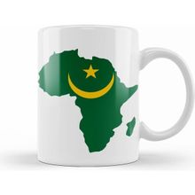 Humuts Mauritanian Pride with Mauritania Flag Clipped Inside Africa Beyaz Kupa