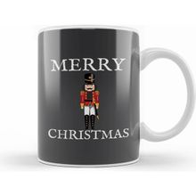 Humuts Merry Christmas Nutcracker Christms Nutcracker Beyaz Porselen Kupa Bardak