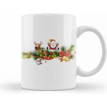 Humuts Merry Christmas Yılbaşı Yeni Yıl Konseptli 04 Beyaz Porselen Kupa Bardak