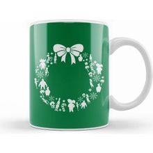 Humuts Monkey Island Christmas Wreath Pattern Kupa Bardak