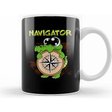 Humuts Navigator Gator Pun Cute Funny Navigator Pun Alligator Compass Kupa