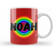 Humuts Noah Name Custom Vintage Retro Rainbow Style Design Gift Baby Gift For Him Kupa