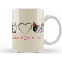 Humuts Peace Love Cats Awesome Gift Fashion Peace Love Cats Funny Summer Female Kupa