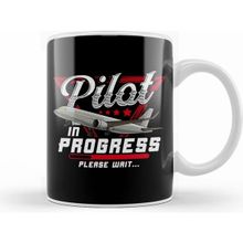 Humuts Pilot in Progress Please Wait Cute Future Airplane Kupa