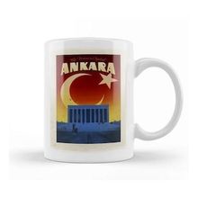 Humuts Porselen Beyaz Başkent Ankara ve Anıtkabir Kupa Bardak
