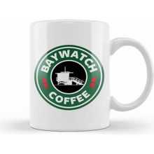 Humuts Porselen Beyaz Baywatch Coffee Starbucks Logo Kupa Bardak