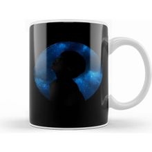 Humuts Porselen Beyaz Bts V Tae Silhouette Blue Galaxy Circle Brush Army Kpop Kupa Bardak