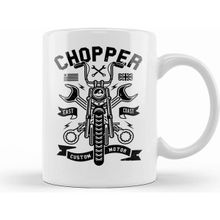 Humuts Porselen Beyaz Chopper Custom Motorcycle Kupa Bardak