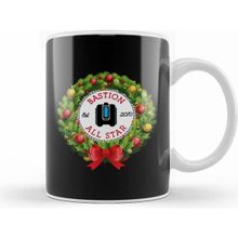 Humuts Porselen Beyaz Christmas All Star Overwatch Bastion Wreath Kupa Bardak