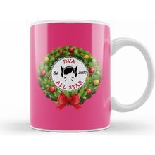 Humuts Porselen Beyaz Christmas All Star Overwatch Dva Wreath Kupa Bardak