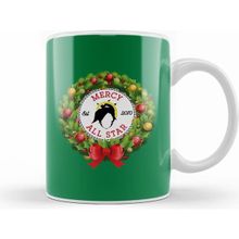 Humuts Porselen Beyaz Christmas All Star Overwatch Mercy Wreath Kupa Bardak
