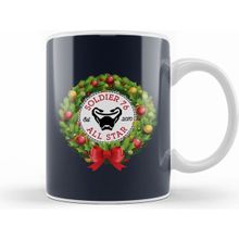 Humuts Porselen Beyaz Christmas All Star Overwatch Soldier 76 Wreath Kupa Bardak