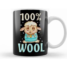 Humuts Porselen Beyaz Cute Funny 100% Wool Sheeps Are 100 Percent Wool Kupa Bardak