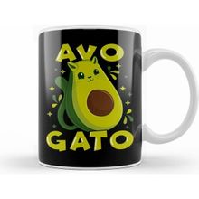 Humuts Porselen Beyaz Cute Funny Avogato Avocado Cat Pun Kupa Bardak