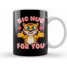 Humuts Porselen Beyaz Cute Funny Big Hug For You Adorable Baby Tiger Kupa Bardak