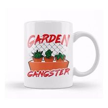 Humuts Porselen Beyaz Cute Funny Garden Gangster Planting Pun Kupa Bardak
