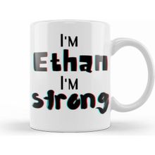 Humuts Porselen Beyaz Ethan Name Personalized Custom Vintage Retro Rainbow Design Gift Baby Gift For Him Kupa Bardak